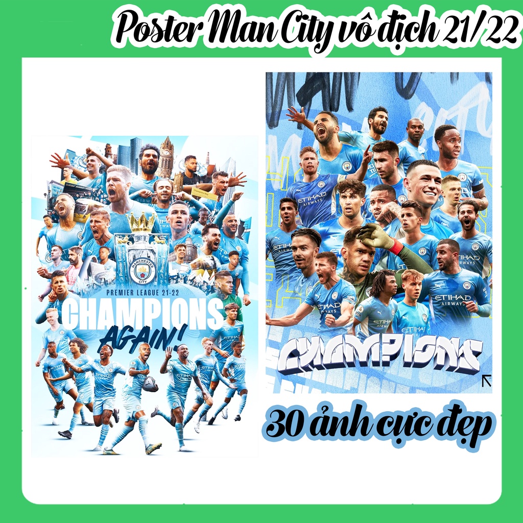 Poster Manchester City Dán Tường Cực Đẹp, Poster Bóng Đá Có In Theo Yêu Cầu