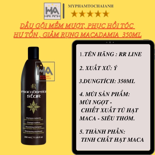 Dầu gội chăm sóc và phục hồi tóc hư tổn với hương thơm quyến rũ RRLINE Macadamia Collagen Star | BigBuy360 - bigbuy360.vn