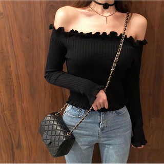 Áo Len Mỏng Trễ Vai
