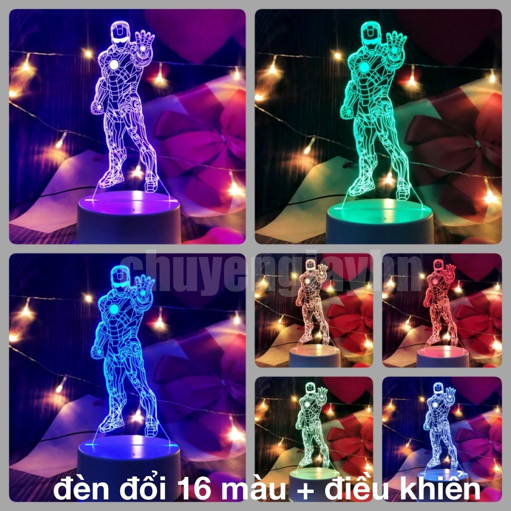 Đèn ngủ 3d IRON MAN, đèn trang trí, quà tặng sinh nhật, quà tặng tình yêu