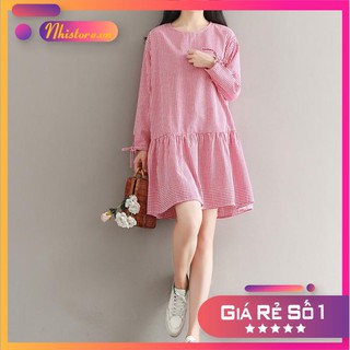 THANH LÝ HÀNG TỒN KHO Đầm suông caro form rộng bầu bí bon chen được nhen