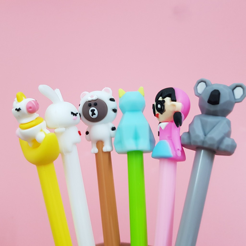 Bút gel mực đen nhiều hình dễ thương