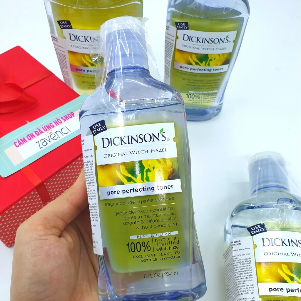 Nước Hoa Hồng DICKINSON'S Toner Se Khít Lỗ Chân Lông &amp; Giảm Mụn Original Witch Hazel Pore Perfecting (237 - 473ml)