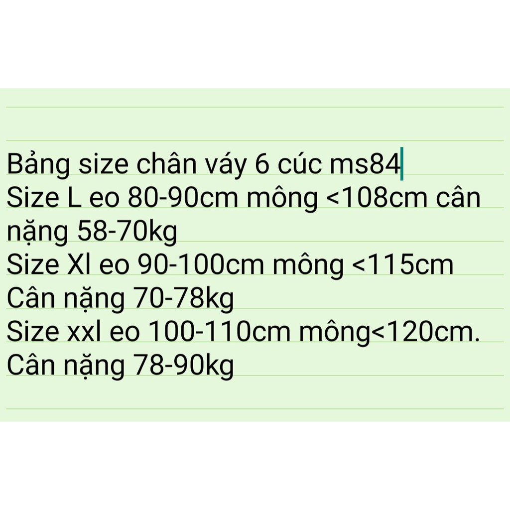 Chân váy BIGSIZE Xếp li có quần trong 60-90kg MS84