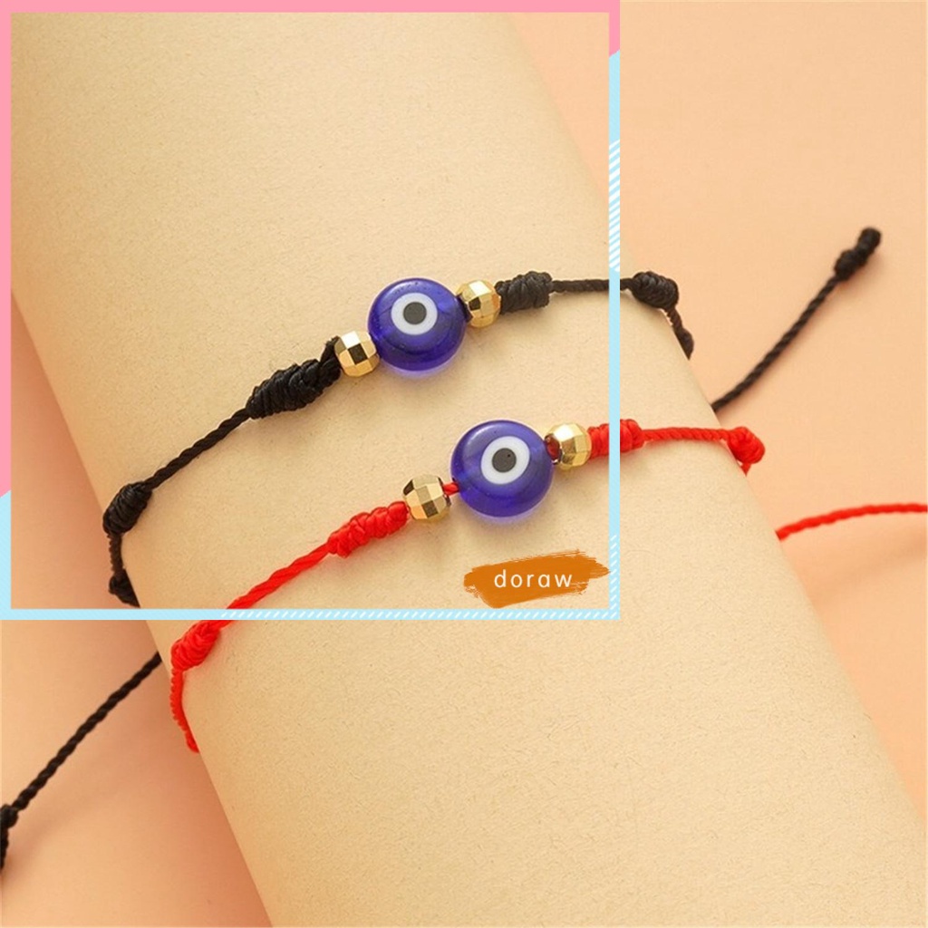 Vòng Đeo Tay May Mắn Màu Đỏ / Đen Hình Mắt Quỷ Thời Trang Dành Cho Nữ
