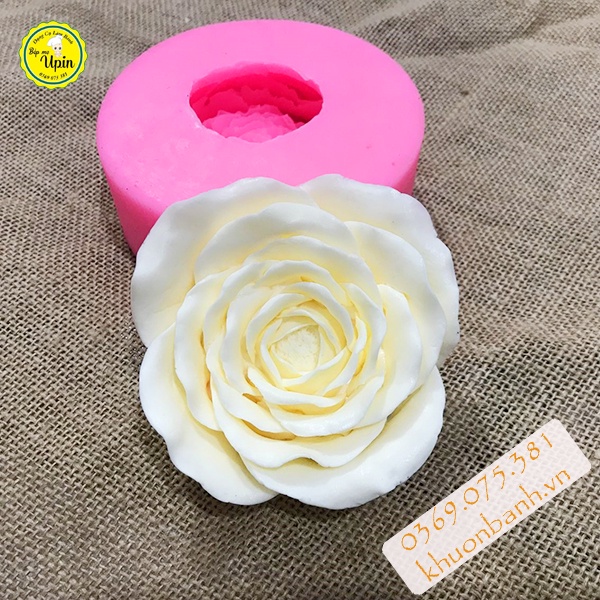 Khuôn silicon hoa hồng nhung nở đại 11.5cm