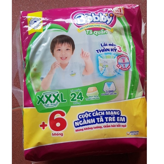 Bỉm quần bobby cộng miếng size XXXL 24+6 - "SHOP MINH NGỌC"