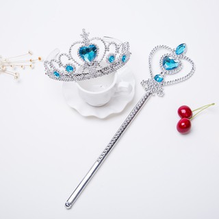 Vương miện công chúa Elsa, Gậy công chúa Elsa, Bím tóc elsa loại dẻo bền đẹp - Phụ kiện tóc cho bé - Baby Toys