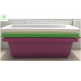 Combo 3 Chậu/ Khay/ Mánh Nhựa Trồng  Rau, Trồng Hoa, Cây Cảnh Kích Thước 48X20X16CM - Nhiều Màu