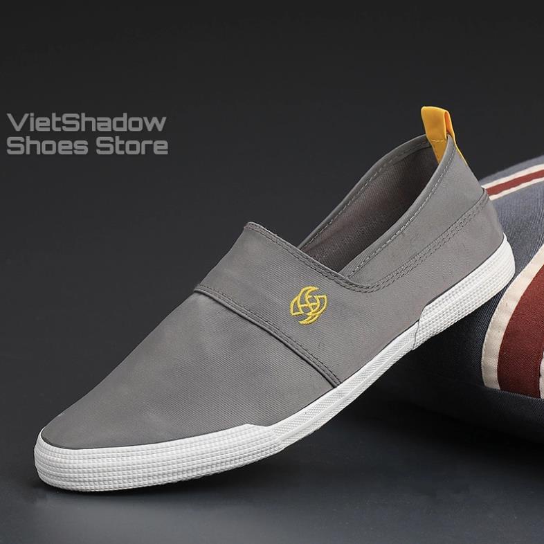 Slip on nam - Giày lười vải nam cao cấp thương hiệu Shanbu - Chất liệu vải gió chống thấm, đế cao su - Mã 21020 Hot