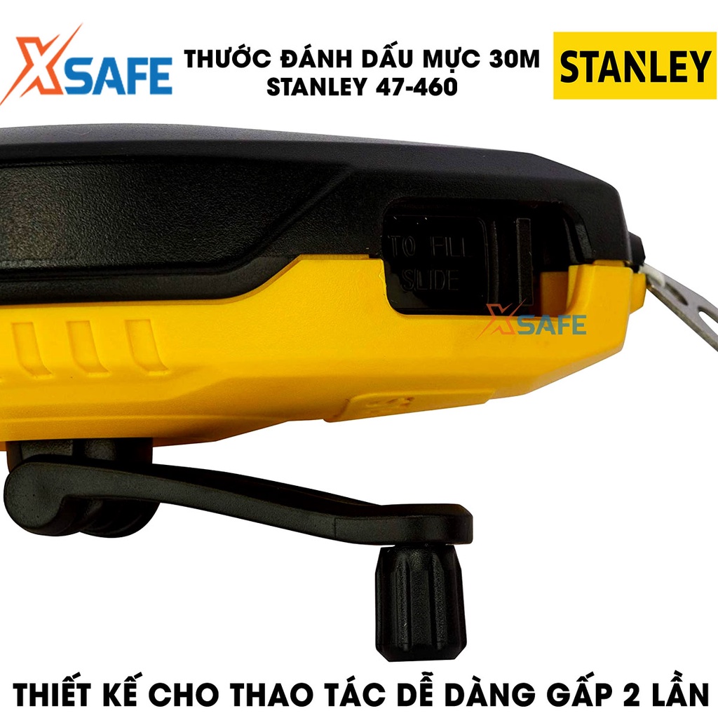 Thước đánh dấu mực STANLEY vỏ nhựa ABS Dụng cụ đánh dấu vạch mực Stanley đầu móc thép không gỉ, kiểu dáng nhỏ gọn