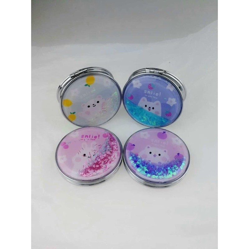 Gương mini thiết kế vỏ kim tuyến nước lấp lánh chất lượng cao