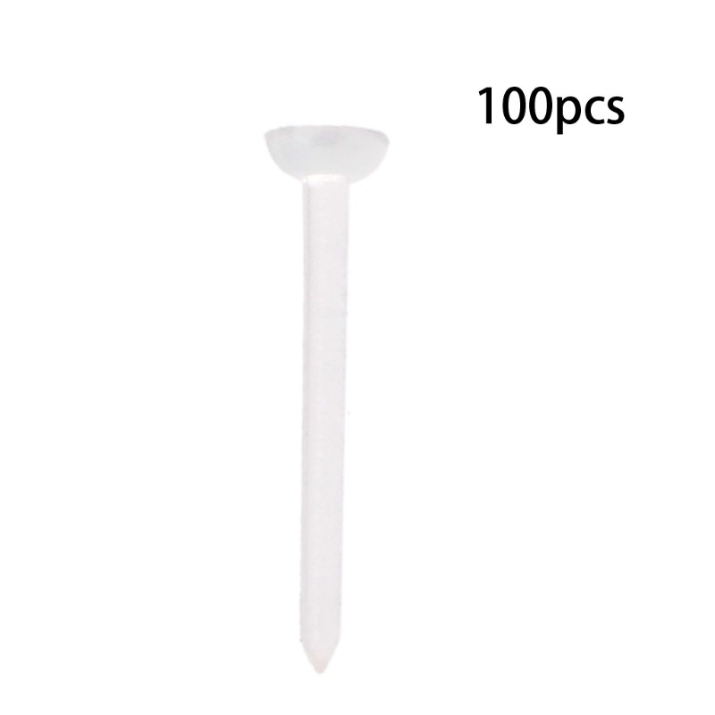 Set 100 Đinh Tán Nhựa Trong Suốt 5mm 3mm