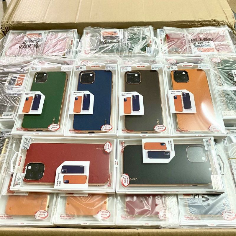 Ốp lưng SULADA da xước viền vàng cho iPhone Xs Max, 11, 11 Pro Max, 12, 12 Pro, 12 Pro Max Cực đẹp sang trọng