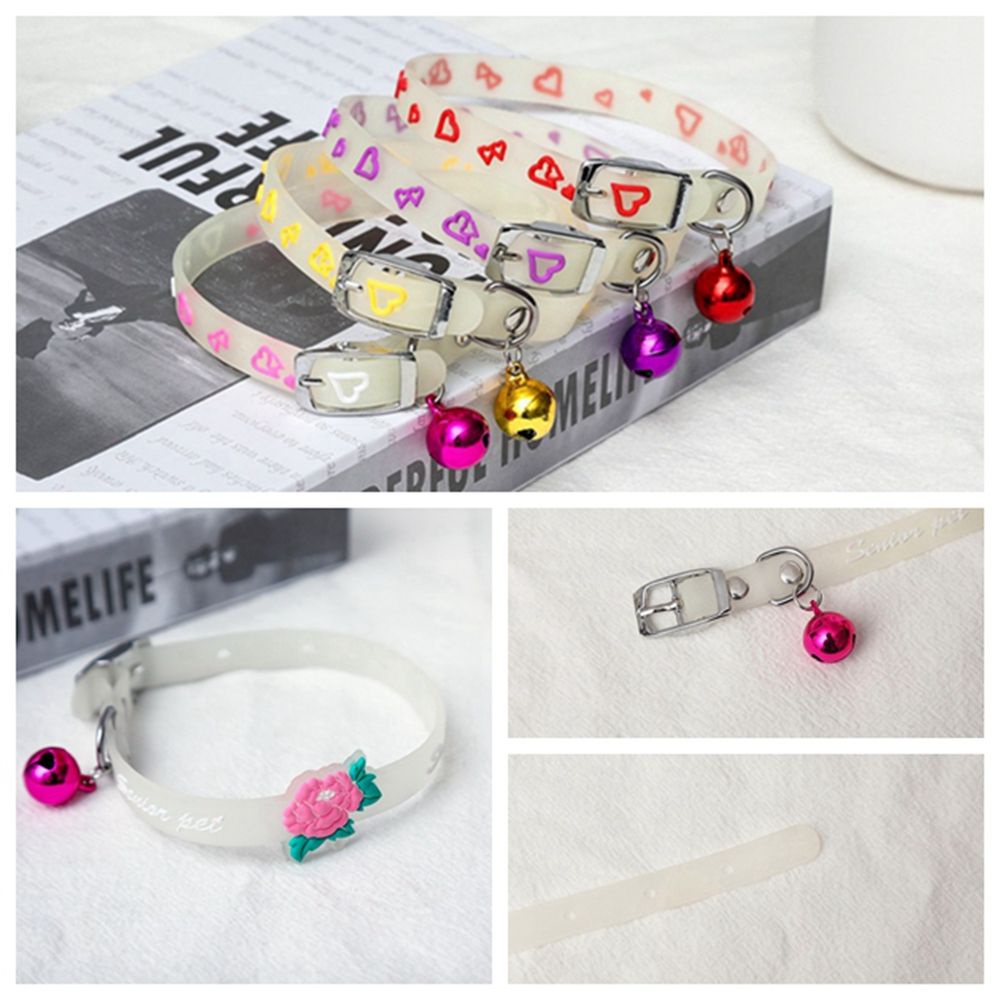 YIYU Vòng đeo cổ có chuông phát sáng hình hoạt hình cho thú cưng TYLER1