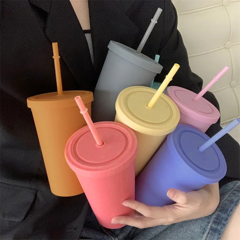 Bình Nước 450ML Có Ống Hút Tiện Lợi