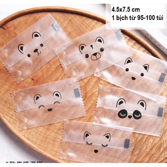 Túi Bánh Quy, Bánh Hạnh Nhân, Bánh Dứa | Hình Thú emoji  (size 4.5 x7.5 cm | set 100c)