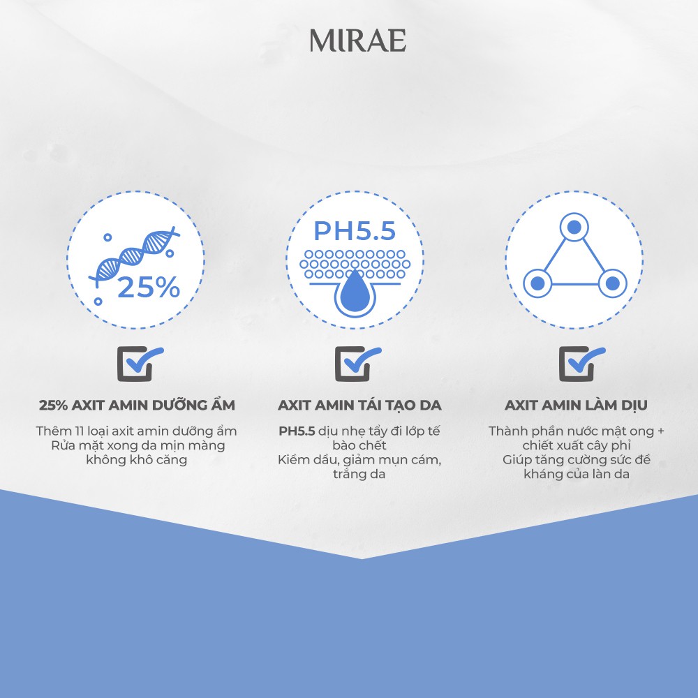 Sữa Rửa Mặt MIRAE làm sạch, cấp ẩm hỗ trợ dưỡng da | BigBuy360 - bigbuy360.vn