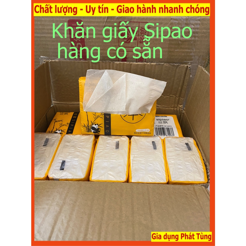 Combo 5 Khăn giấy Sipiao - Giấy ăn gấu trúc hàng nội địa loại 1  - Thùng nặng 2,7kg