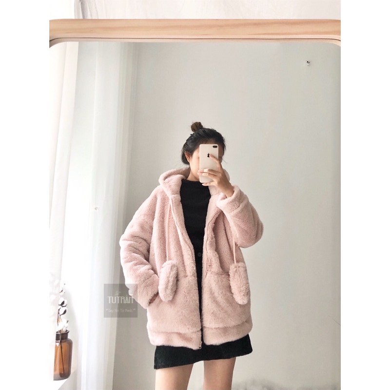 KHOÁC LÔNG MŨ TAI THỎ Tai cử động | BigBuy360 - bigbuy360.vn