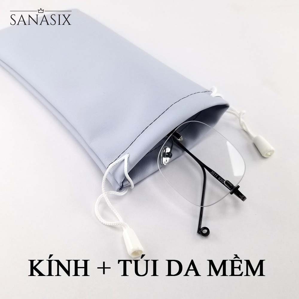 Gọng kính nam nữ mắt gả cận 0 độ, tròng không viền 3511 màu đen, bạc, vàng.Tròng kính chống ánh sáng xanh, chống tia UV | BigBuy360 - bigbuy360.vn