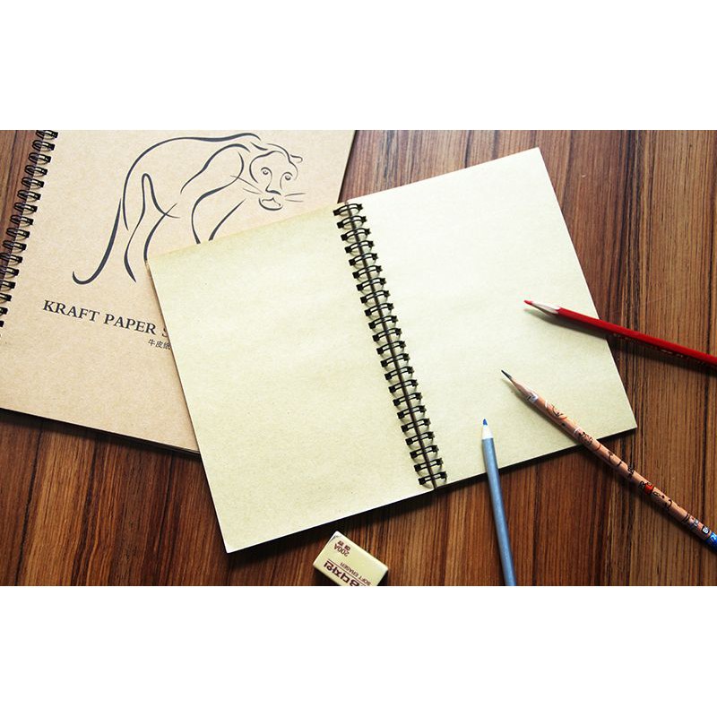 Sổ Lò Xo Giấy Xi Măng Vẽ Chì KRAFT PAPER Sketchbooks Craft Paper Sketchbook 50 Trang [POTENTATE]