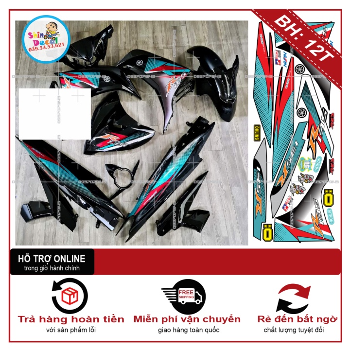 TEM RỜI EX 2011 R XANH ĐEN -- SHIN DECAL 2