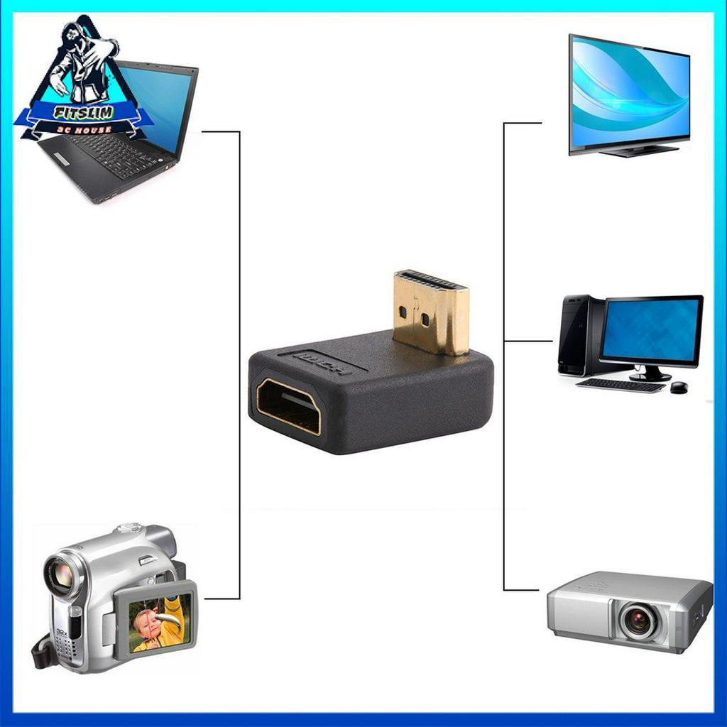 90 độ HDMI Một bộ chuyển đổi cổng nam sang nữ Bộ chuyển đổi mở rộng góc phải