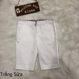 Quần lửng kaki thun màu trắng / quần lửng nữ trơn basic