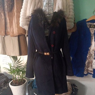 áo khoác dạ cổ phối lông