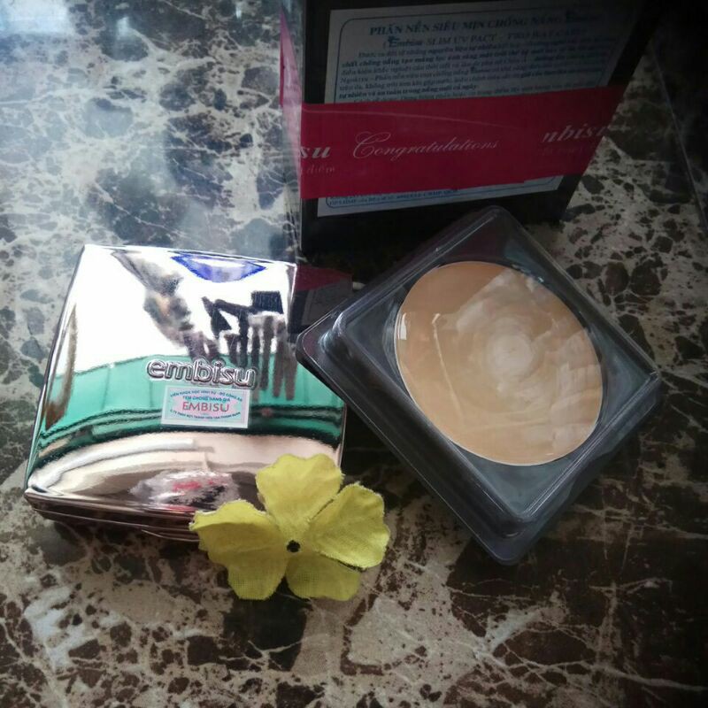 Phấn nền siêu mịn chống nắng EMBISU (số 21+ 1hộp ruột phấn)