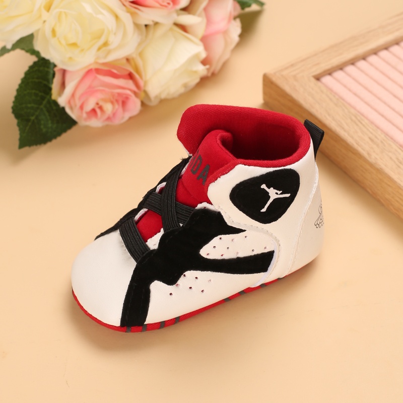 Giày Thể Thao Bằng Da PU Đế Cotton Chống Trượt Dành Cho Bé Trai Sơ Sinh Tập Đi
