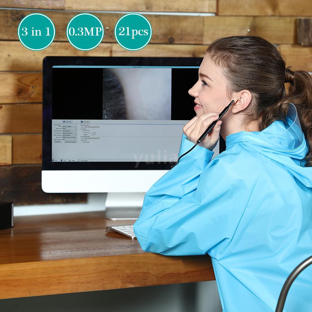 Máy quay nội soi 0.3MP 3 trong 1 YULA có đèn LED và móc tai đa năng tiện dụng