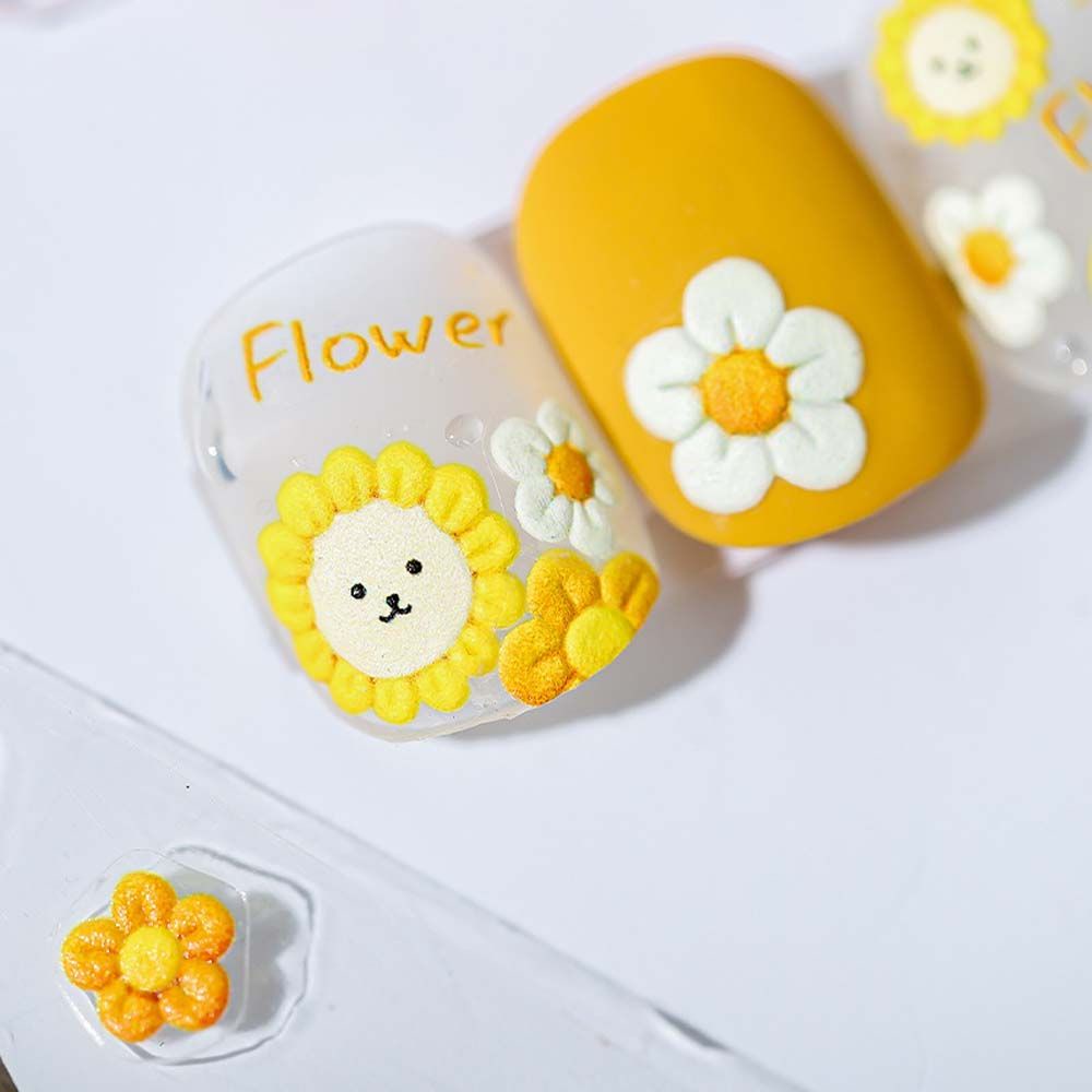 [Hàng mới về] Miếng dán trang trí móng tay 5D họa tiết hoa dễ thương phong cách Nhật Bản DIY