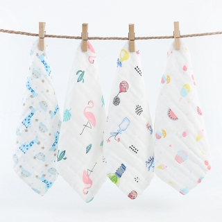 Six Layer High Density Seersucker Square Towel Baby Saliva Towel Face Towel Baby Towel Cartoon Square Towel