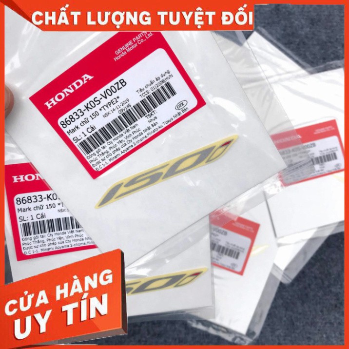 [ SH125-150 ] Tem Chữ 150i 125i Honda SH 150 Chính Hãng