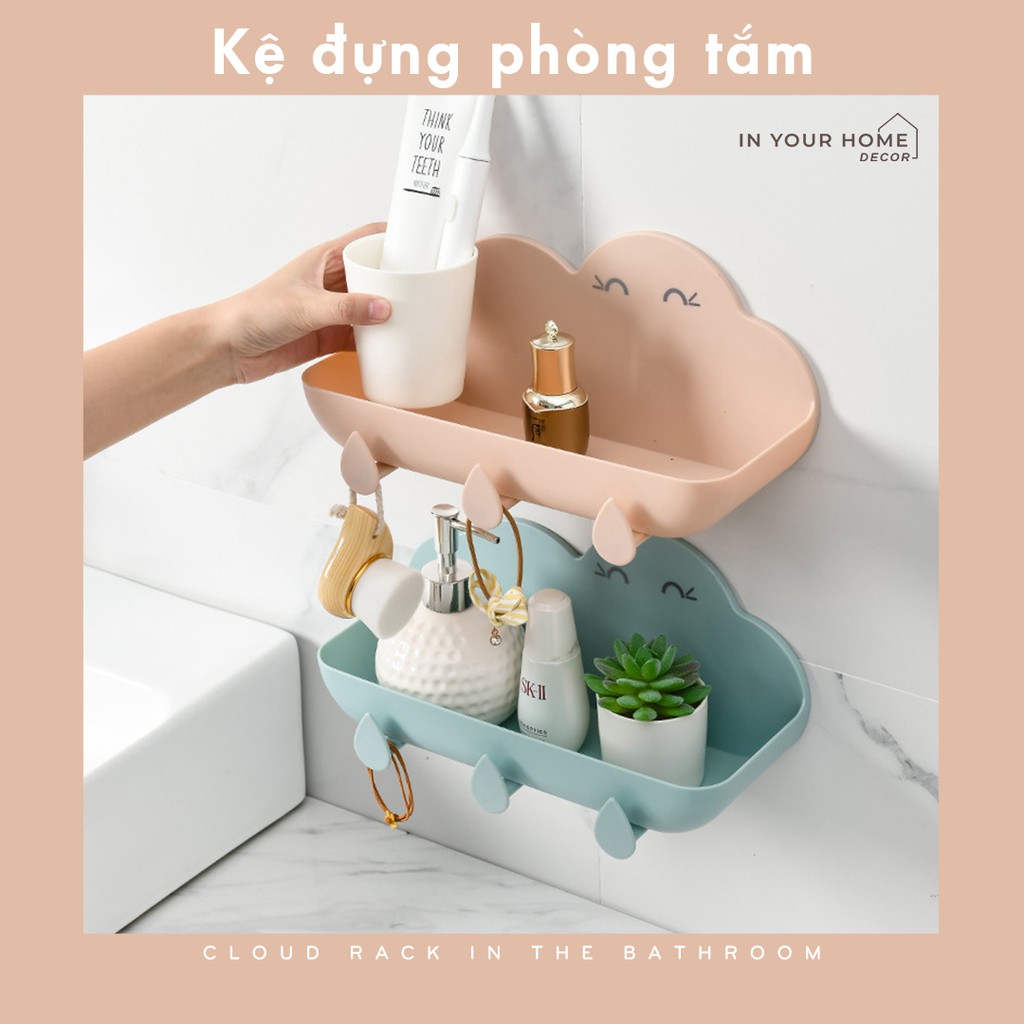 Kệ nhà tắm treo tường đựng đồ phòng tắm nhà bếp hình đám mây