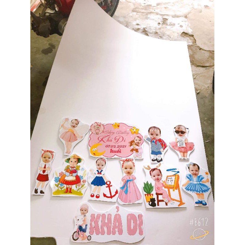 freeship ⚡bộ dàn sao nhí siêu cute của bé gái cái chín Chibi một bảng tên một Chibi kèm hình