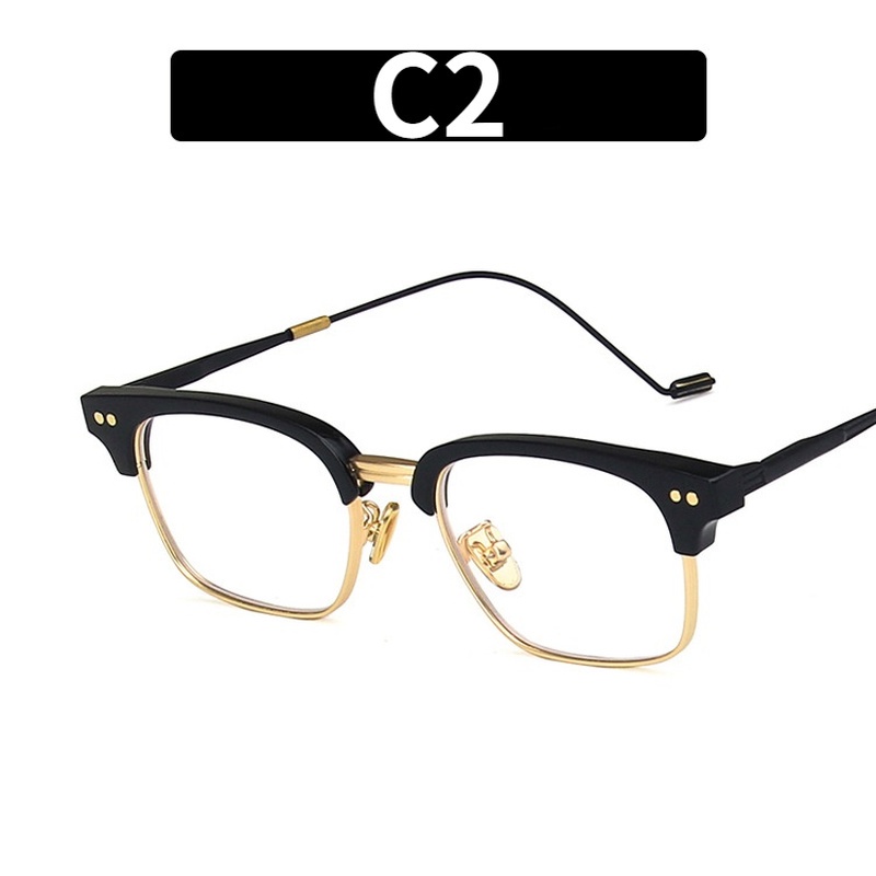 Mắt Kính TR90 Gọng Kim Loại Chống Ánh Sáng Xanh Hình Chữ Nhật Thời Trang Cho Nam Và Nữ