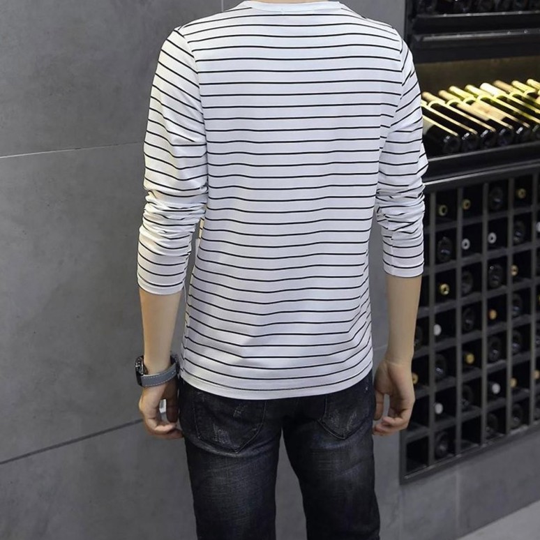 Áo Thun Nam Dài Tay Kẻ Đen Trắng Cá Tính 1918 | BigBuy360 - bigbuy360.vn