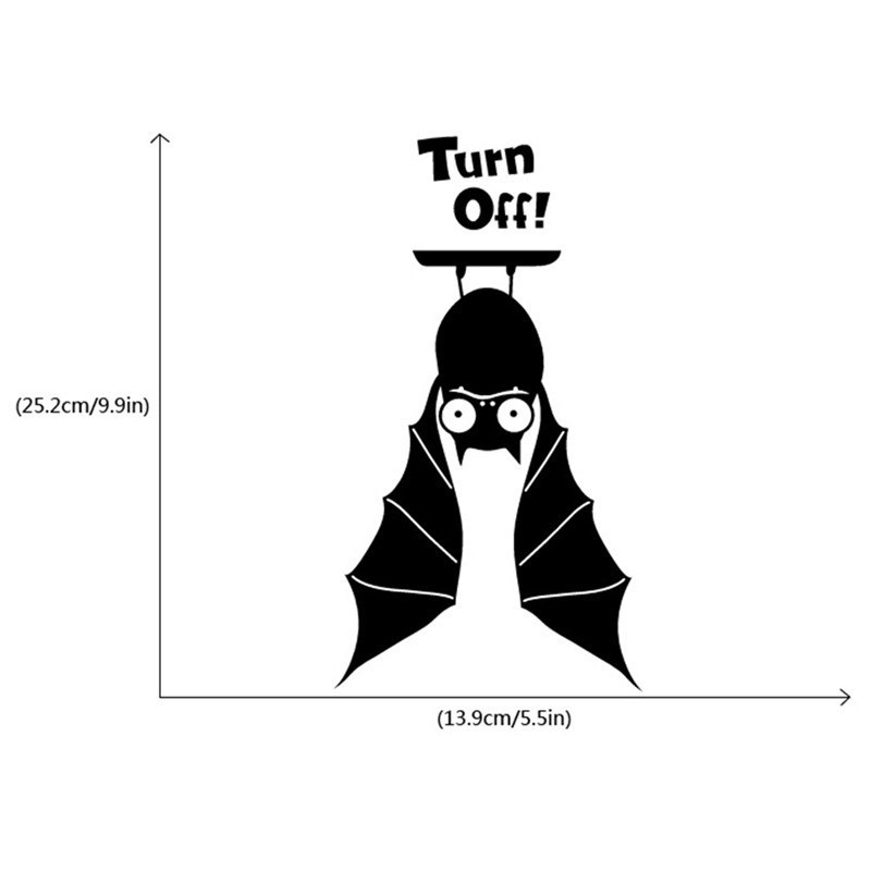 Nhãn dán tường hình chú dơi đáng yêu phong cách Halloween độc đáo