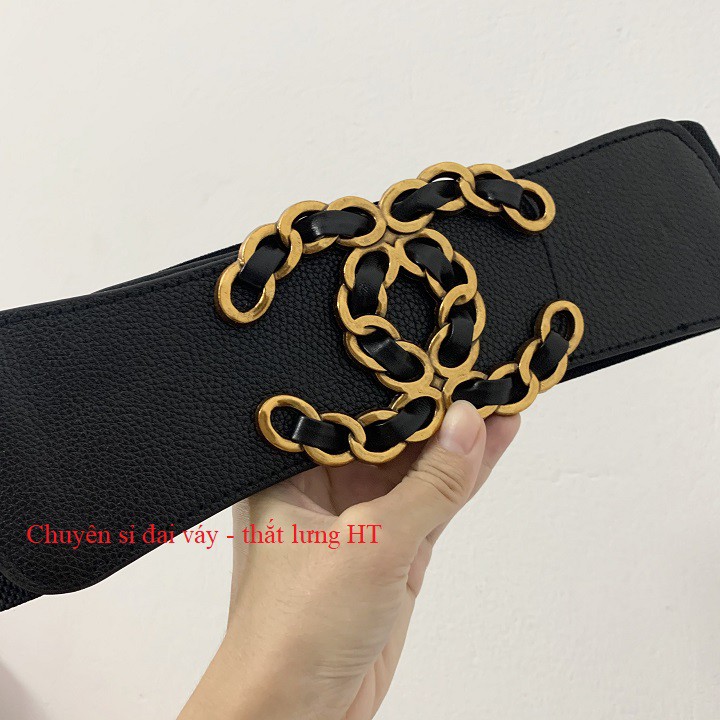 Đai váy X mặt đen bản to 7.5cm