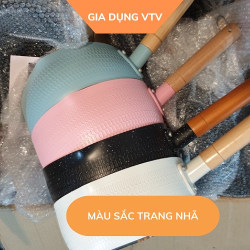 Chảo chống dính bếp từ sâu lòng vân đá 18cm nhiều màu Gia Dụng VTV