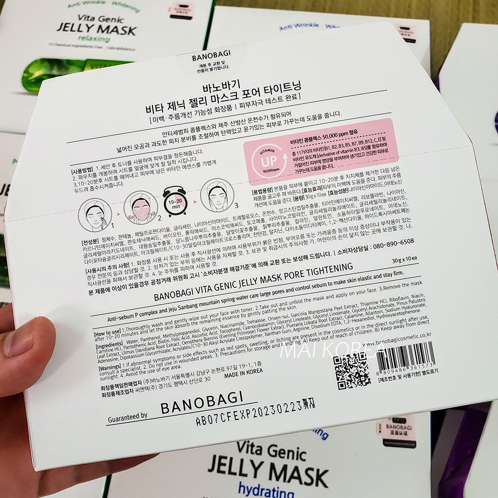 [Mẫu Mới] Mặt Nạ Viên Thuốc BANOBAGI Vita Genic Jelly Mask Vitamin