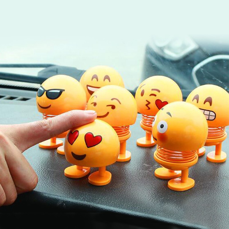 [Mới] Đồ Chơi Búp Bê Đầu Lắc Hình Biểu Tượng Cảm Xúc Vui Nhộn Mới Lạ Cho Xe Hơi