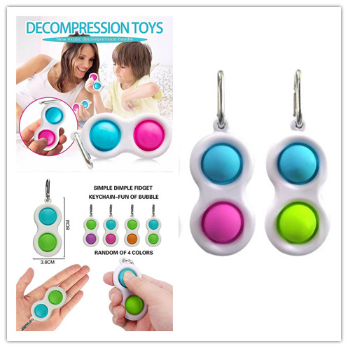 1 PCS New Finger Pressure Relief Bubble Mini Foxmind Silicone Portable Keychain Accessories Key Chains