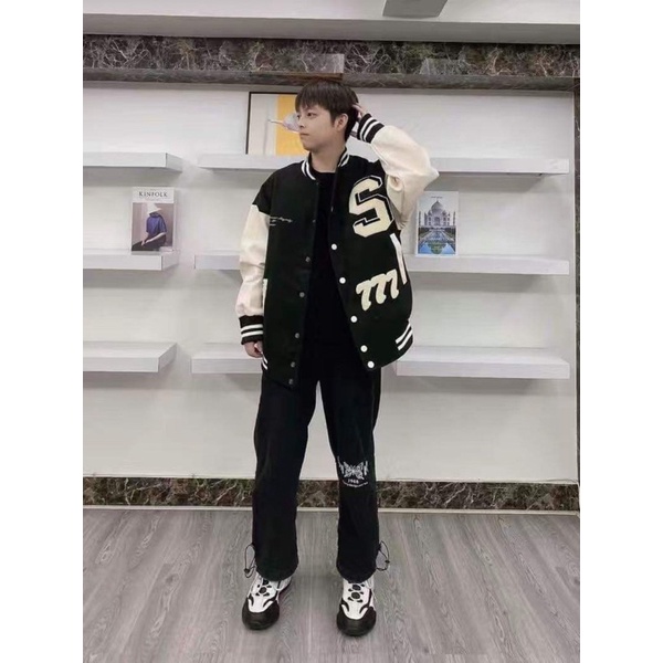 Áo bomber thêu chữ S