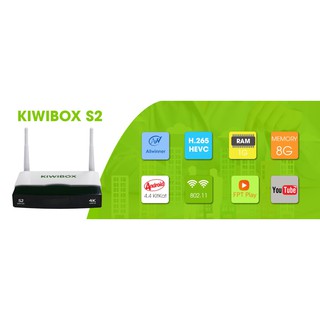[Mã 159ELSALE hoàn 7% đơn 300K] Tivi box Kiwibox S2 (Đen Phối trắng)