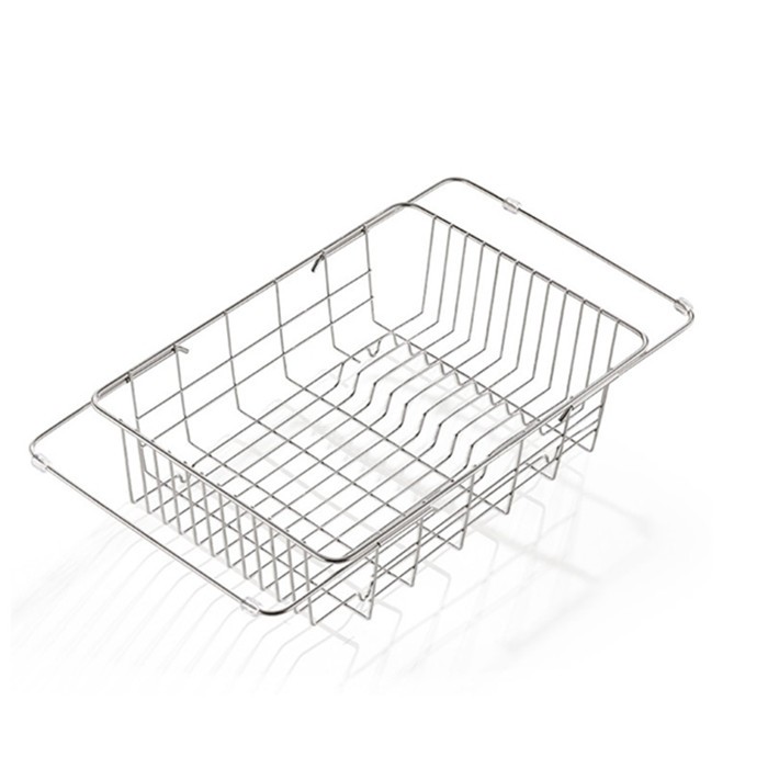 Rổ úp chén Inox 304, giá đỡ, khay úp inox cao cấp có thể thay đổi chiều dài gác bồn rửa chén, ráo nước C3020