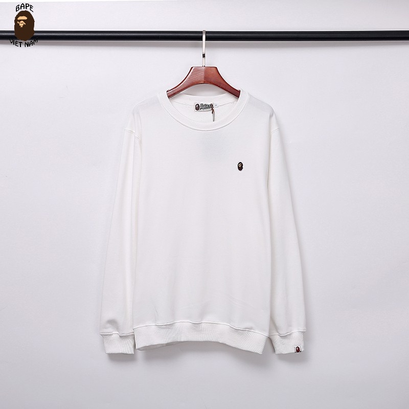 Áo Sweater Bape, Sweater A bathing Ape bản Basic SS21, chất liệu Cotton, 3 màu Đen, Trắng, Ghi xám BapeVN